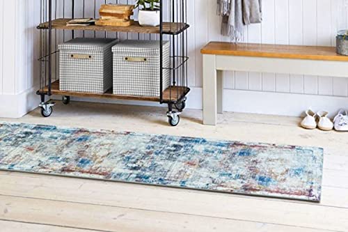 Softwoven Rugs, Runner Machine Washable Rug, 90% Cotton, Non-Slip, Family & Pet Friendly, Stain Resistant, Non-Shed, Modern Abstract Colorful Rug For Living Room, Kids Room, Hallway - Multi Color #TOP12