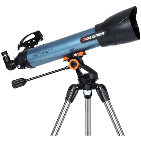 Celestron Inspire 100AZ Refractor Telescope with Smartphone Adapter Cover