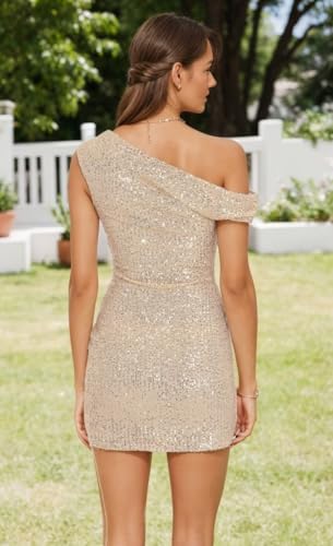 Women's Off The Shoulder Homecoming Dresses Sparkly Sequin Short Prom Dress Tight Cocktail Party Gown2