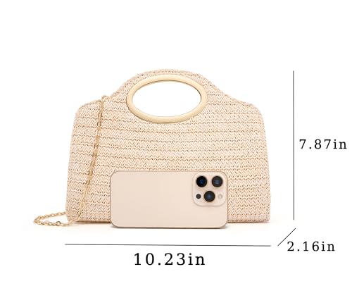 Image of Top Metal Handle Clutch Bags for Women, Evening Handbag Shoulder Crossbody Purse with Chain