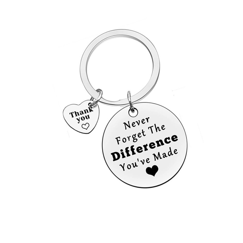 Shilipu Never Forget The Difference You've Made Keychain: Thank You Gifts for Women Going Away or Retirement, Coworker Leaving Gifts