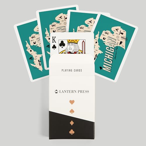 Lantern Press Michigan, Retro Icons, 52 Naipes Poker miniatura 6