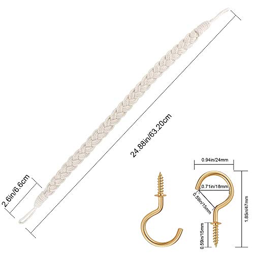 Dimbeit 4 Pieces Curtain Rope Tiebacks, Handmade Natural Cotton Curtain Tie-Backs Knitted Knot Braided Decorative Drapes Holdbacks For Window Curtain Accessories - Beige #TOP3