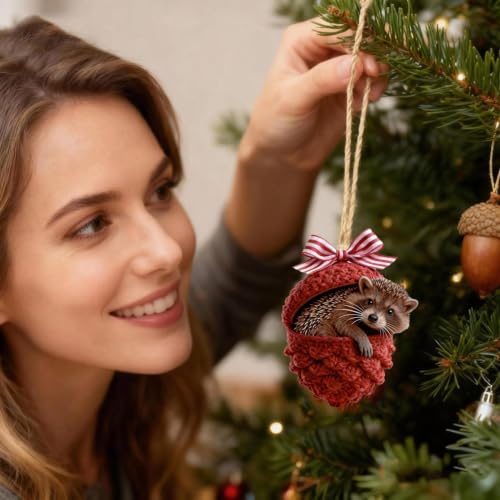 12 Pcs Animal Decor, Christmas Tree Ornament, Red Animal Acrylic Decor,A - image 7
