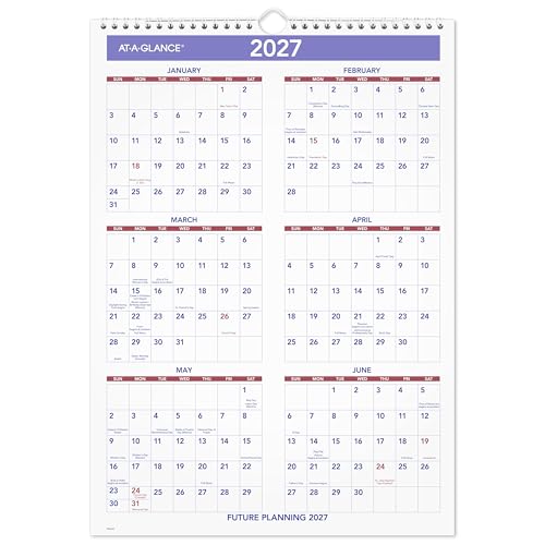 Image of AT-A-GLANCE 2026 Wall Calendar, 12 inch x 17 inch, Medium Tall (PM22826)