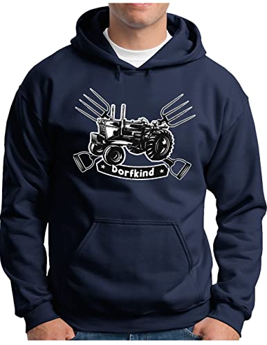 Sweat à capuche homme Dorfkind OM3 style campagnard pour la vie à la campagne et l'agriculture