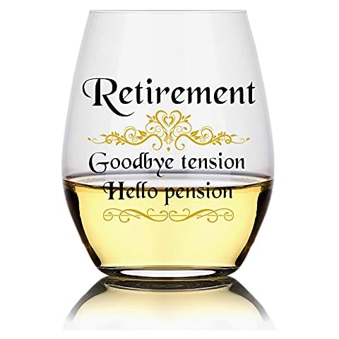 Perfectinsoy Retirement Goodbye Tension Hello Pension Wine Glass, Retirement Gifts for Women 2021, Retirement Gift for Women Coworker, Friend, Teacher, Nurse, Mom, Grandma,Retiring, Retiree Cover