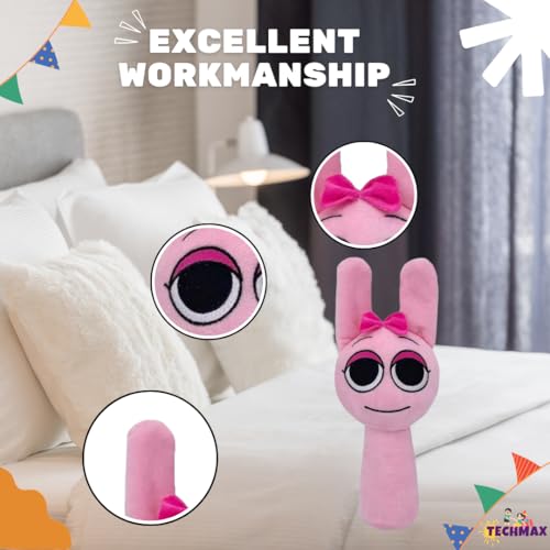 Image of Customized Text Pink Bow Sprunki Plush Toys