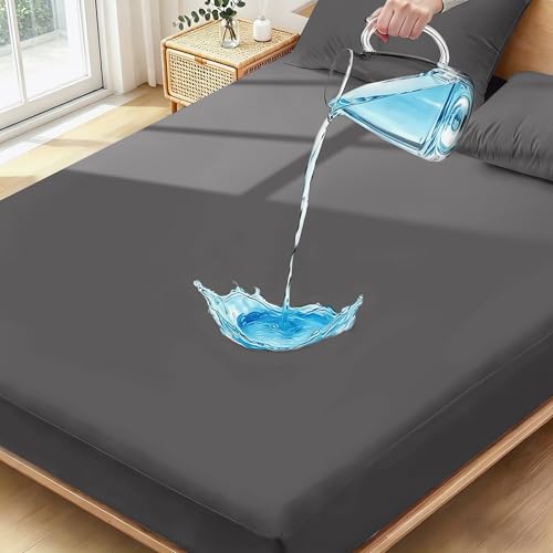 Image of Ruili Twin Mattress Protector Waterproof Washable Deep Pocket | Breathable Mattress Pad Up to 18 Inch Dirt-Proof TPU Backing Hotel Home Hospital Fitted Bed Cover Soft Noiseless