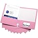 10 Pack Two Pocket Folders, Pink, Strong Thick Paper Folders, for Letter Size, by ACTIVITYya