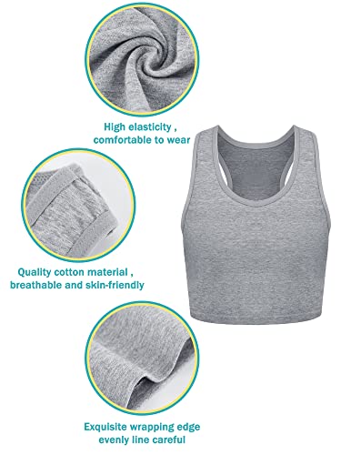 Image of Geyoga 6 Pieces Girls Dance Tank Top Racerback Crop Top Sleeveless Dance Outfit for Ballet Hip Hop Athletic Wear