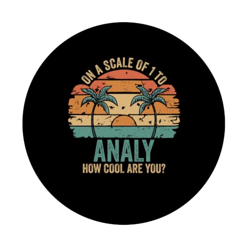 ANALY Cute Retro Girls Groovy ANALY Personalized Name PopSockets Swappable PopGrip, Black - Image 3