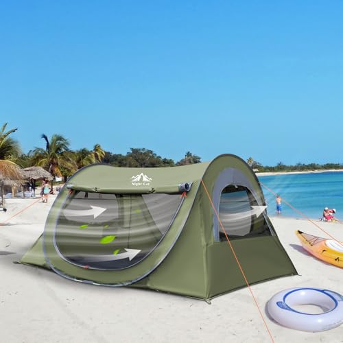 Image of Night Cat Pop-up Camping Tent: 2 Person Tent Waterproof Instant Easy Setup Tunnel Tent