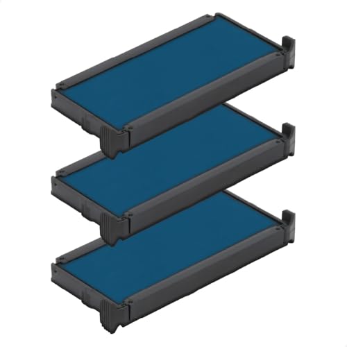 Cassette d’encre pour Trodat Printy 4913 | Cartouche Trodat 6/4913 (Pack de 3 - Bleue)