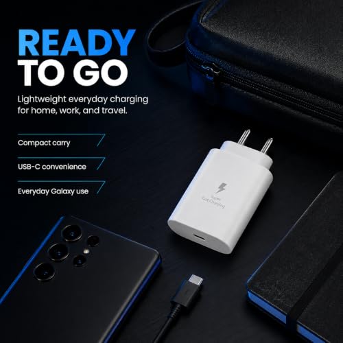 Image of AILKIN 25W Type C Fast Charger (White) with USB C to C Cable (1M) | PD 3.0 Fast Charging Adapter | Compatible with Samsung Galaxy S24, S23, S22, Note Series & Other Type-C Devices