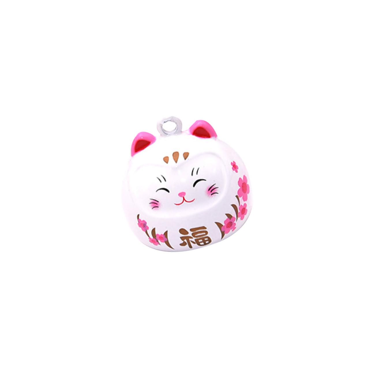 Petit Pendentif Cloche Japonaise Cuivre avec Chat Décor Porte-clés Et Cartable Accessoire Suspendu pour DIY Bruit Eau Blanc