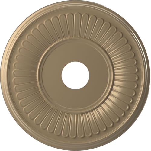 Image of 19 inchOD x 3 1 /2 inchID x 1 inchP Berkshire Thermoformed PVC Ceiling Medallion (Fits Canopies up to 8 3 /8 inch), Universal Metallic Champagne Mist