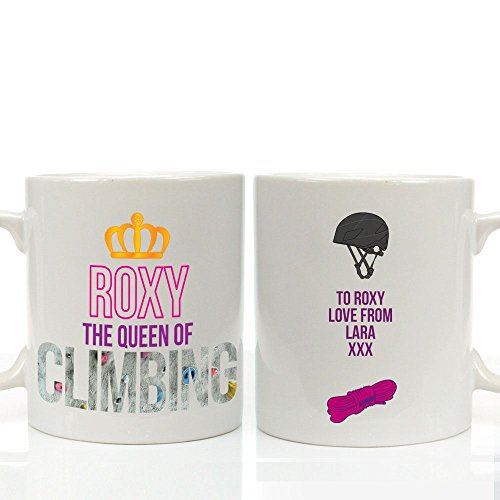 Personalised The Queen of Climbing Mug, Climber Gift Ideas for Her, Female Birthday Gifts