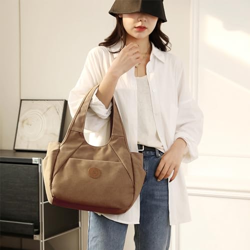 Bolso Hobo Ligero de Lona para Mujer con 3 Compartimentos miniatura 2