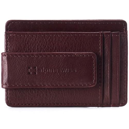 Alpine Swiss Harper Mens RFID Slim Money Clip Front Pocket Wallet Minimalist Leather ID...