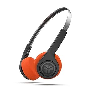 JLab Rewind Wireless Retro Headphones, Black, Bluetooth 4.2, 14 Hours Playtime, Custom EQ3 Sound, Music Controls, Noise Isolation, with Microphone, Throwback 80’s/ 90’s Design