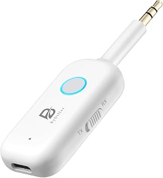 Bluetooth 5.2 Audio Transmitter Receiver for TV, 2 BT Devices Connections | Bluetooth Transmitter for Headphones, 3.5mm Jack Aux Airplane Headphone Adapter for Car/Home Stereo