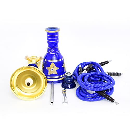 YYMMHH Arabische Glas-Wasserpfeife mit voller Stange, mittlere Wasserpfeife, vier Rohre, Wasserpfeife, Shisha, für… – Bild 4