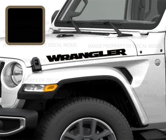 Decal ModsWrangler Hood Graphic Vinyl Decal fits Jeep Wrangler JK/JL/JT (2007-2022) Black w/392 Bronze Outline FB392O (Set of 2) | FJ3Y6