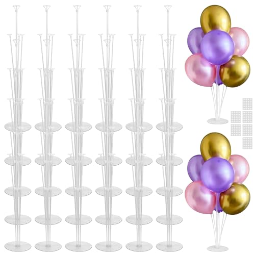 Image of JOYYPOP 30 Sets Balloon Stand Kit for Table Centerpieces Balloon Sticks with Base Reusable Balloon Holders for Independence Day Graduation Birthday Wedding Party Decorations