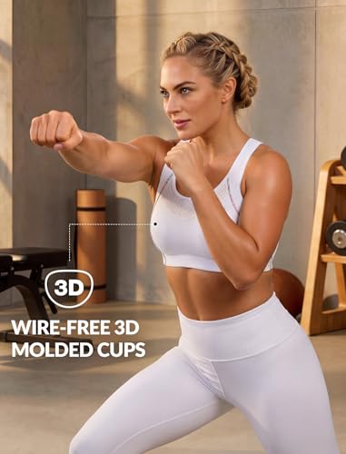 Image of Yvette Sports Bras for Women High Impact Support Racerback Sports Bra Plus Size No Underwire for Running Workout