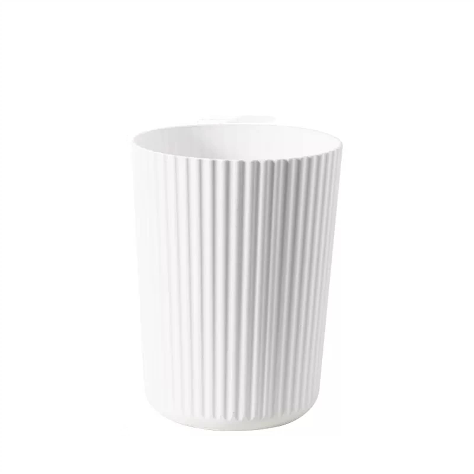 Poubelle ronde en plastique blanc grand format pour chambre et cuisine