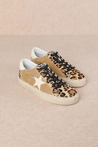 Mi.iM Gaby Rubber Sole Lace-up Snake Print Suede Star Sneakers2