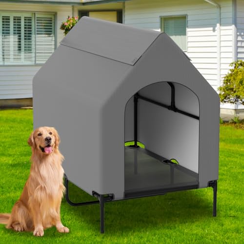 Theyfirst CW225 48 Inch Dog House For Large Dogs, Weatherproof Elevated Dog Beds Outdoor Indoor Use, Raised Puppy Kennel Outside cover