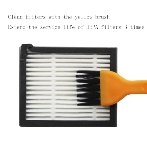Image of Replacement Parts Compatible with iRobot Roomba I, E & J Series i7 i7+ i2 i3 i3+ i4 i4+ i6 i6+ i8 i8+ /Plus j6+ j7, 1 Set of Multi-Surface Rubber Brushes, 6 HEPA Filters, 6 Side Brushes