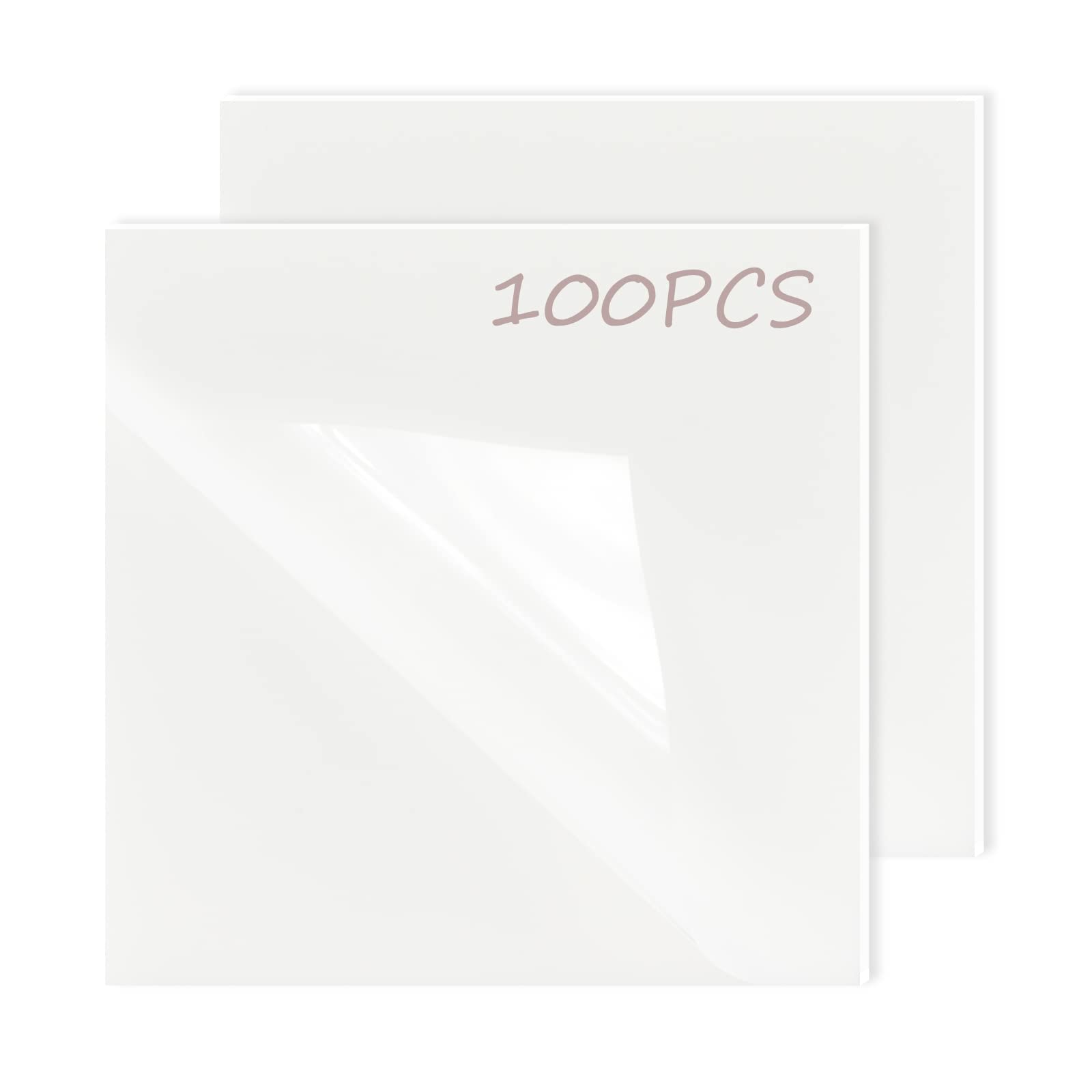 100 Sheets Transparent Sticky Notes Set, Waterproof Rewritable Transparent Self-Adhesive Notes PET Transparent Sticky Notes Paper for Office School Home