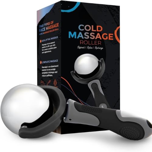 Kevim Cold Therapy Massage Roller Ball – Ice Roller Stick with Handle for Muscle Recovery, Pain Relief & Relaxation-image-0