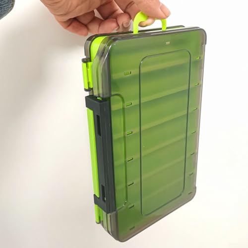 2PCS Cajas de Pesca Doble Cara con 14 Compartimentos, Organizador de Señuelos de Plástico ABS con Asa y Agujeros de Drenaje para Pescadores (Negro) miniatura 4