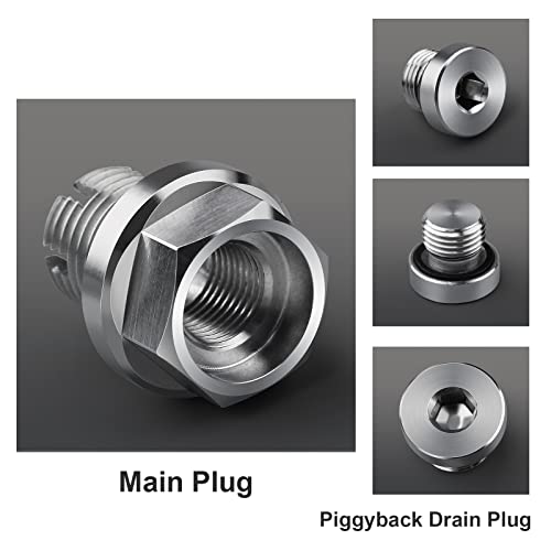 Deefill M12.1-1.25 X 15Mm Oversize Piggyback Oil Drain Plug, Stainless Steel Self Tapping Oil Pan Thread Repair Kit #TOP5