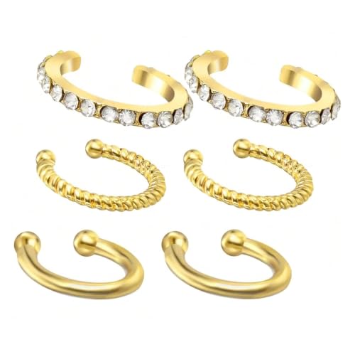 Image of Store2508 6 Non-Pierced Gold Colour Ear Cuffs for Women