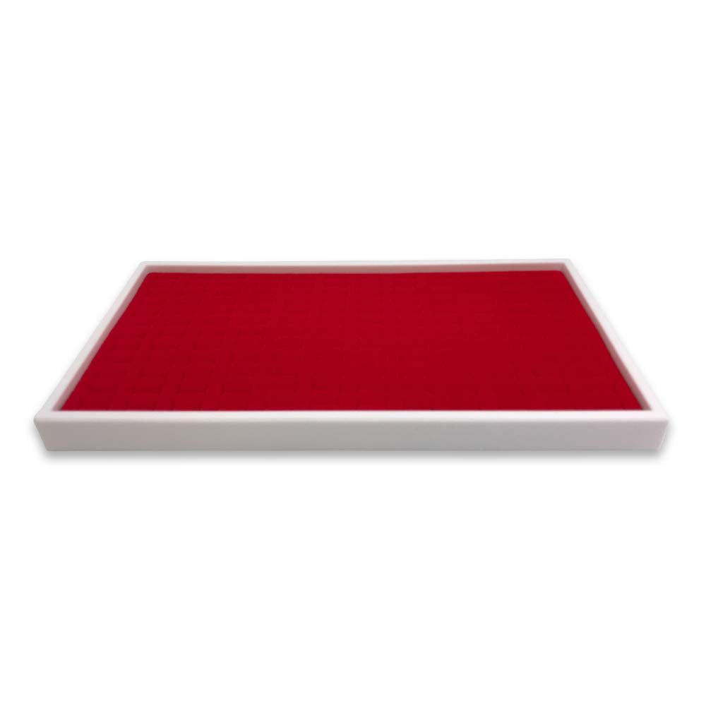 144 Foam Insert Ring Display Tray Black Tray White Foam - 1 Pack 14 \" X 8