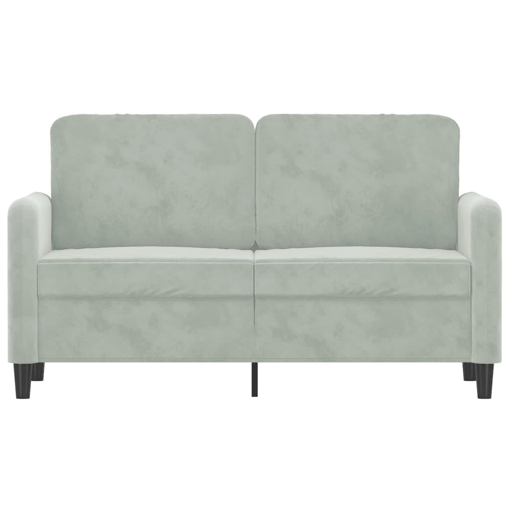 vidaXL Divano a 2 Posti Grigio Chiaro 120 cm in Velluto