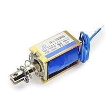 Fielect DC 24V 25N Push Pull Type Solenoid Electromagnet, 0.4A 9.6W 10mm Stroke Open Frame Solenoid Electromagnet Linear Motion, JF-1039B-24V