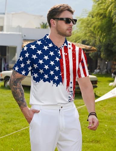 Camisetas polo para hombre, divertidas, de manga corta, secado rápido, para golf miniatura 3