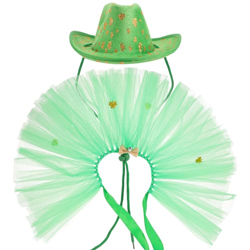Disfraz para perro Saint Patricks Day con tutú y sombrero
