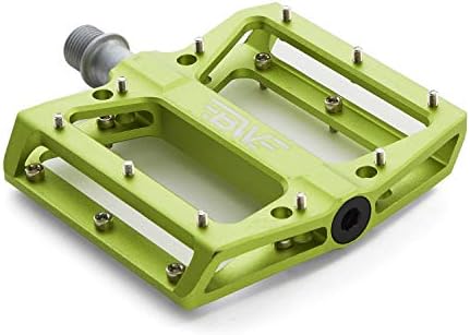 BW USA Berm Platform Bike Pedals - Lightweight Aluminum Flat Pedals for MTB and BMX - Green