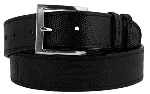 Mens Black Western Cowboy Belt Real Teju Lizard Skin Silver Buckle 42 #TOP28