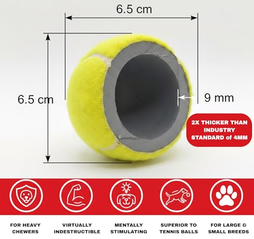Big Game Hunters Hunde-Tennisball, doppelt stark, unzerstörbar, ideal für Aggressive Kauer, 20 Stück