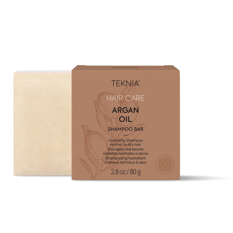 LAKME TEKNIA Champú Sólido con Aceite de Argán, 80g, para Cabello Normal a Seco, Sin Sulfatos, Fórmula Vegana