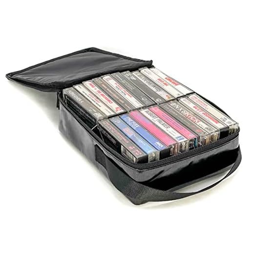 FYDELITY 20 Piece Blank Cassettes Tape Cassette Storage Case Carrier Holder Storage for Cassette Tapes Storege Bag for Cassettes Tape Bag : Metallic Black