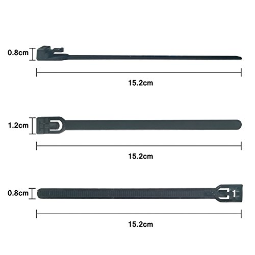 [50 Pieces] Reusable Cable Ties, Canwn Nylon Heavy Duty Zip Ties Mini Flexible Cable Tidies Slipknot Straps(Black) #TOP3